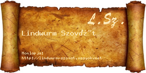 Lindwurm Szovát névjegykártya