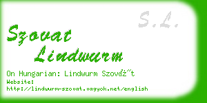 szovat lindwurm business card